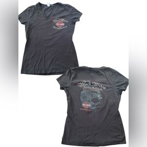 Harley Davidson Black Widow Web Skull Florida Moto Biker Grunge Outlaw Tee Shirt